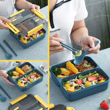 [ 1100ml ] Portable Leakproof Seal Tight Food Storage Eating Lunch Box