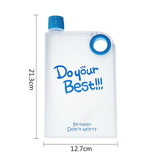 A5 water cup frosted plastic cup male and female student water bottle creative trend portable flat paper water bottle