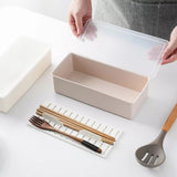 Cutlery Box with Lid Kitchen Plastic Drain Storage Box Household Noodle Storage Box Chopsticks Tube