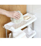 Bathroom Shelf Rack Organizer With Brethable Tray and Stainless Steel Support