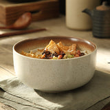 Creative student instant noodle wrist Japanese style large ramen bowl ceramic bowl millet porridge bowl noodle bowl beef soup noodle bowl (Bowl + Lid + Chopsticks + Spoon)