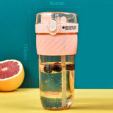 [ 500ml ] 2 IN 1 Flip Cover Portable Drinking Cup Bottle with Straw