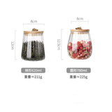 Transparent glass bottle sealed cans tea cans storage cans with bamboo lids candy cans kitchen storage supplies