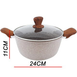 24CM Casserole Granite Aluminium Nonstick Cooking Cookware Pot