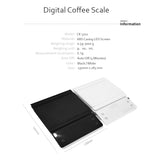 Portable Drip Digital Barista Coffee Scale Tare timer scale Coffee Scale with Timer 3kg/0.1g High Precision Pour Over