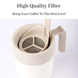 Instant Coffee Cup with Filter Net Portable Cup Hand-Punched French Double Layer Pressing Cup