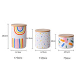 Nordic ceramic candy jar sealed cans of whole grains cover creative cute wooden storage tanks dried fruit snacks jar