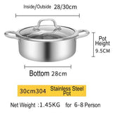 [ 30CM ] 2 IN 1 Stainless Steel SUS304 Furnace Hot Pot