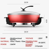 [ 5L ] 2 IN 1 Multifunction Electric Kitchen Nonstick Cooking Hotpot Steambot Cooker 1360W