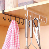 6 Hooks Metal Rack Kitchen Storage Cupboard Sundries Hanging Hook