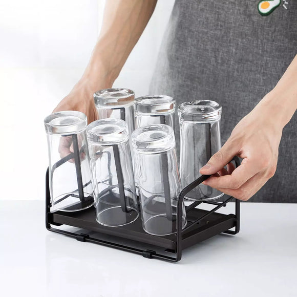 Carbon Steel Cup Holder for Storing Glasses, Mugs Cup Storage Rack Household Tea Cup Draining Water Rack