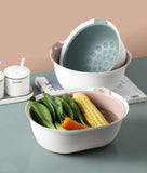 Double-drain basket, kitchen, fruit and vegetable basket, hanging, storage basket