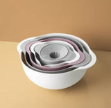 Creative baking 5-piece set & multi-function storage bowl & juicer & vegetable washing drain basket & flour sieve mixing and basin