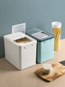 Nordic large-capacity plastic bucket, miscellaneous grain storage bucket, moisture-proof kitchen rice storage box 12 liters