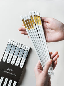 American household alloy chopsticks, high-grade frosted , family packing 10 pairs of chopsticks