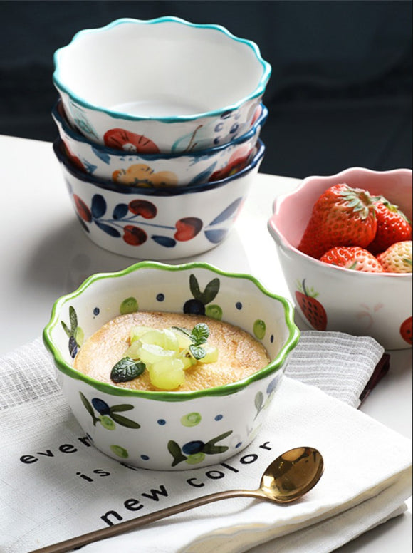 Ceramic lace bowl&fruit salad bowl& oven baking bowl& creative pudding bowl& dessert bowl, cute,