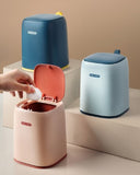 Desktop trash can household press type debris bucket with lid mini dresser storage bucket office storage paper basket
