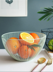 Nordic metal fruit basket simple dripping fruit and vegetable basin living room and dining room include fruit basket iron art shopping basket