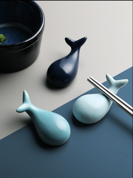 Whale ceramic chopsticks hold creative and lovely animal chopsticks pillow hotel table set table tableware spoon stand chopsticks rack kitchen rack