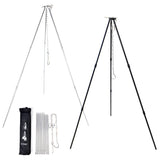 Camp Fire Tripod Cooking Tripod Folding Aluminum Alloy with Sack,Hanging Pot Portable Tripod for Camping, Picnic, BBQ