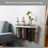 Wall-mounted Umbrella Holder Punch Free Umbrella Drain Storage Rack Hydroponic Planting Stand 3 Cup For Hallway Home Office
