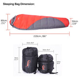 Mummy Sleeping Bag Winter Cotton Warm Tourism Sleeping Bags with Compression Sack Wearable Blanket for Camping Hiking