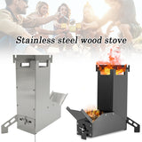 Portable Stainless Steel Stove Foldable Wood Burning Stove for Outdoor Camping Survival Cooking Picnic Stove Camping Accessory