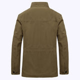 Plus Size Military Jacket Men Spring Autumn Cotton Multi-pockets Quality Outwear Casual Mid-Long Coats Male Jaqueta Masculina
