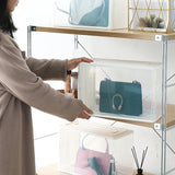 Plastic PP Translucent Handbag Box Multifunction Home Dust-proof Folding Combination Storage Boxes Men/Women Purse Organizer -1pc