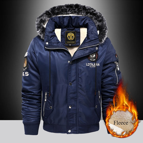 Military Winter Jackets Men Multi-pocket Thick Warm Hooded Mens Parkas Casual Fur Collar Windbreaker Bomber Jacket Coats M-4XL