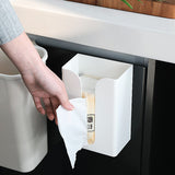 Kitchen Paper towel storage box free punch wall-mounted tissue trash bag plastic wrap multifunction organizer rack