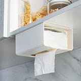 Kitchen Paper towel storage box free punch wall-mounted tissue trash bag plastic wrap multifunction organizer rack