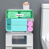 Double Layer Dispenser Toilet Paper Holder Wall Mounted Waterproof Plastic Tissue Box Bathroom Product Bathroom Supplies