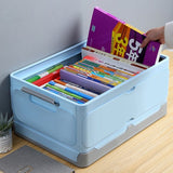 Folding Storage Box Transparent Plastic Books Toys Sundry Container Portable Car Storage Crate Organizer Stackable Storage Case