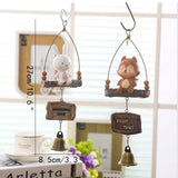 Europe Cartoon Squirrel Rabbit Wind Chime Balcony Hanging Decor Figurines Rsin Animal Bells Craft Home Decor Wind Chime Ornament