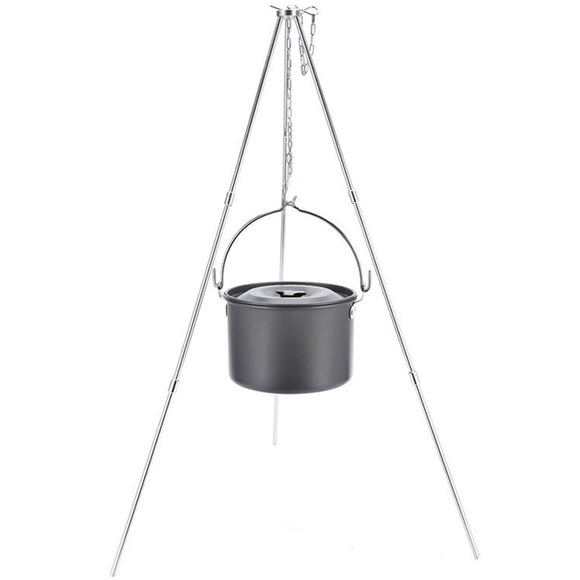 Camp Fire Tripod Cooking Tripod Folding Aluminum Alloy with Sack,Hanging Pot Portable Tripod for Camping, Picnic, BBQ