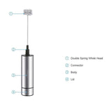 1PC Stainless Steel Electric Milk Frother Spring Whisk Head Handheld Battery Operated Foam Maker For Coffee