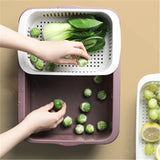 Drain Basket Double Plastic Drain Storage Baskets Washing Colander Strainer Noodles Vegetable Fruit Drying Rack Kitchen Supplies