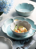 Ceramic petal bowl cake snack dish plate creative irregular salad lace bowl and noodle bowl