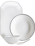 European ceramic plate set rice bowl soup spoon noodle bowl rectangular fish plate household  gift box