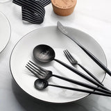 Steak fork main spoon chopstick fruit fork stainless steel coffee spoon food dinner set kitchen scale plate set barang dapur cutlery set ceramic bowl kitchen tools glass container