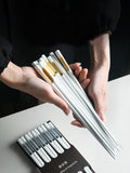 American household alloy chopsticks, high-grade frosted , family packing 10 pairs of chopsticks