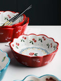Lovely hand-painted lace ceramic bowl &salad bowl&baking tools and accessories&Kicthen&Desserts fruits &soup bowls& rice bowls,&can be into the oven andmicrowave