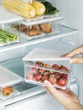 Refrigerator crisper box fresh fruit and vegetable water box dumplings wonton frozen storage box transparent plastic storage box