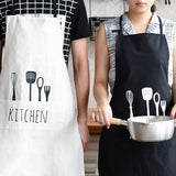 North European style cotton and linen fabric apron kitchen home working clothes bakery half man's apron