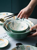 Hand-painted flower ceramic tableware (underglaze color)