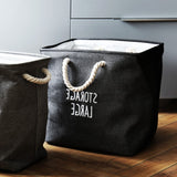Nordic cotton linen clothing storage basket thick square dirty clothes household toys storage basket barrel