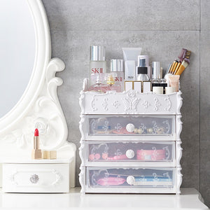 Multifunction Fashion Desktop Cosmetic With Drawer Storage Box Makeup Organizers