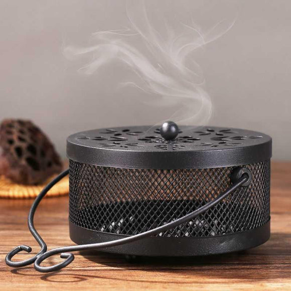 Metal Safe Mosquito Coil Holder Retro Portable Mosquito Incense Burner for Home and Camping