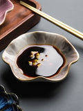 Petals ceramic dishes hot pot dipping sauce vinegar dish Japanese mustard saucer irregular small plate
